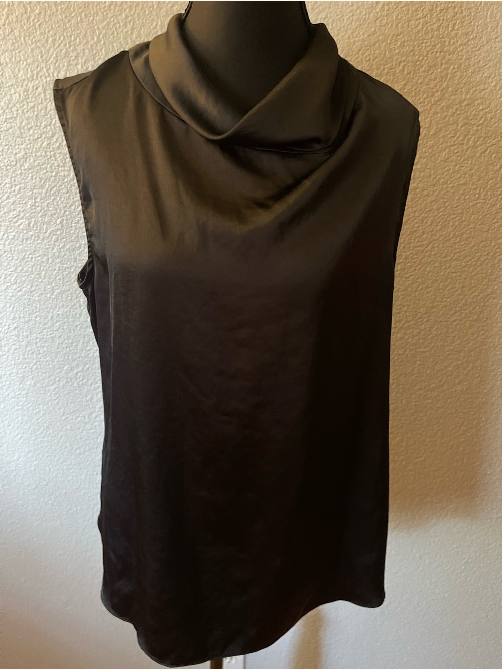 Nordstrom Black Satin Cowl Neck Sleeveless Camisole